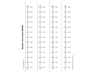 Number Line Fraction Bingo